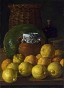 Картина Натюрморт с апельсинами и лимонами, Луис Мелендез